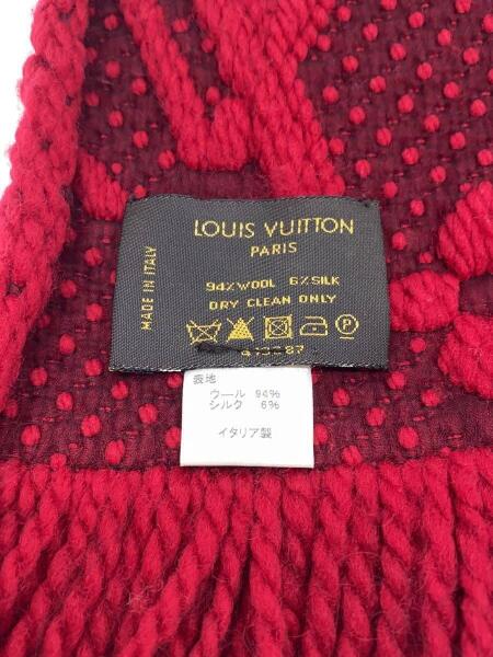 LOUIS VUITTON 赤 マフラー ウール94% シルク6% LOUIS VUITTON 【公式