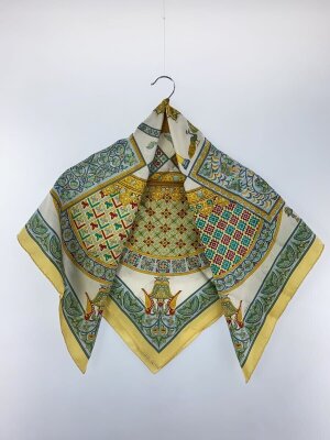 HERMES / スカーフ/プチカレ/シルク/YLW/総柄/レディース HERMES(エルメス) / スカーフ/プチカレ/シルク/YLW/総柄/レディース