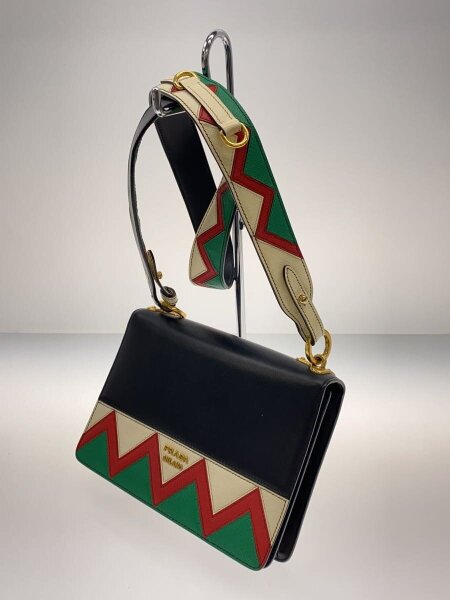 PRADA プラダ ストロー レザー ショルダーバッグ PRADA(プラダ) / ショルダーバッグ/レザー/BLK/1BD057 | 中古品の販売