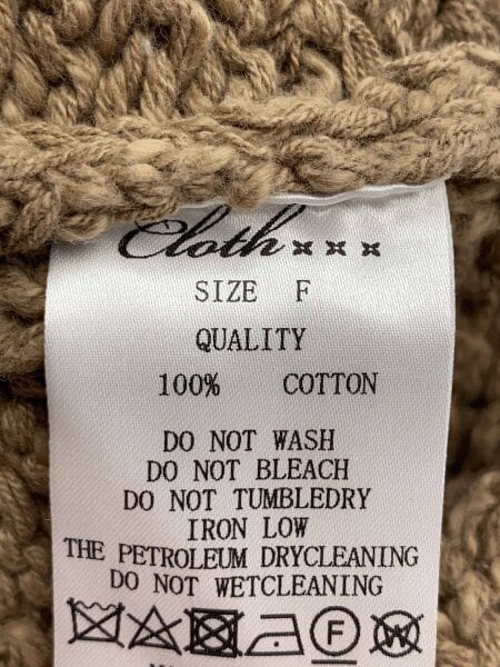 Cloth & Cross / ニット・セーター(厚手)/FREE/コットン/BRW/HG-L821 Cloth & Cross(クロスアンドクロス) / ニット・セーター(厚手)/FREE