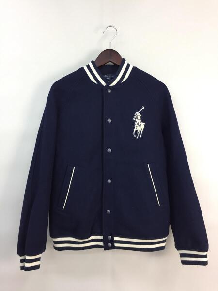 POLO RALPH LAUREN◆スタジャン/XL/ウール/NVY/無地 POLO RALPH LAUREN メンズスタジャン｜コート、ジャケット