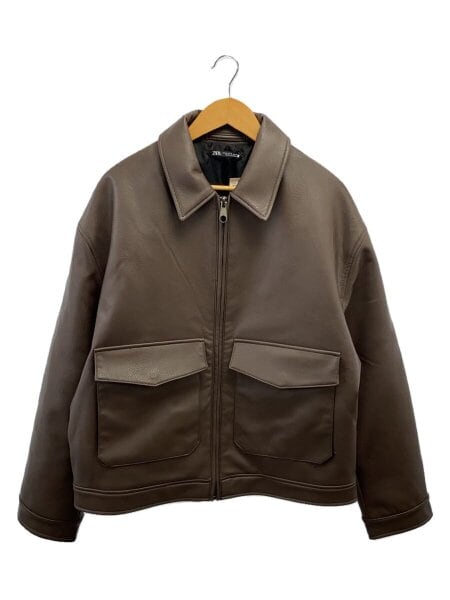 ZARA(ザラ) / レザージャケット・ブルゾン/XL/フェイクレザー/BRW/8281