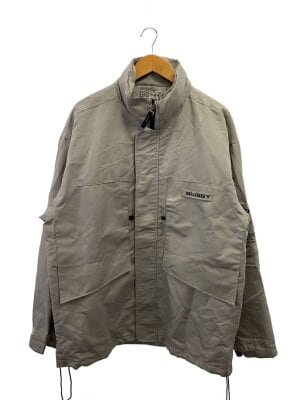 STUSSY / 00s/OLD STUSSY/コットンシェルフーデットジャケット/裏フリース/L/コットン/GRY STUSSY(ステューシー) / 00s/OLD STUSSY/コットンシェルフーデット