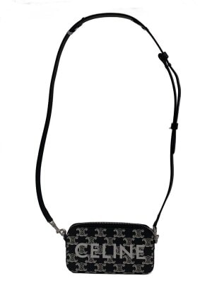 CELINE(セリーヌ) / OLD CELINE/レザーバケツ型バッグ/レザー/BLK/無地