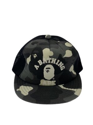 美中古A BATHING APE Bロゴ カモフラ キャップ 中古・古着通販】New