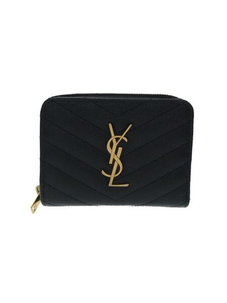 YVES SAINT LAURENT(イヴサンローラン) / 2つ折り財布/レザー/BLK 