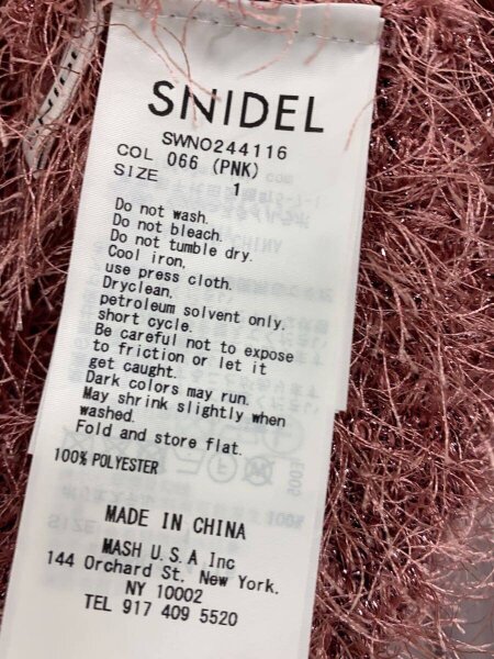 SNIDEL / キャミワンピース/1/コットン/ピンク/無地/SWN0244116 SNIDEL(スナイデル) / キャミワンピース/1/コットン/ピンク/無地