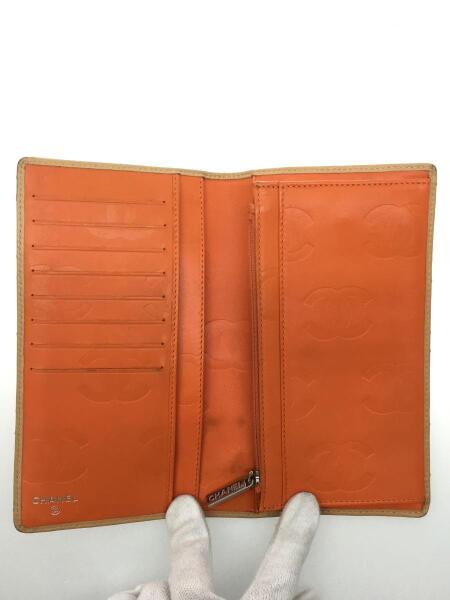 CHANEL(シャネル) / カンボンライン/長財布/レザー/オレンジ/無地  