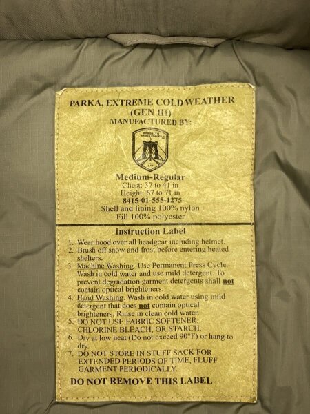 US.ARMY(ユーエスアーミー) / ECWCS GEN3 LEVEL7/BAF社製/8415-01-555