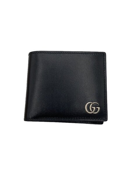 GUCCI(グッチ) / 2つ折り財布/レザー/ブラック/メンズ/GGモーマント 