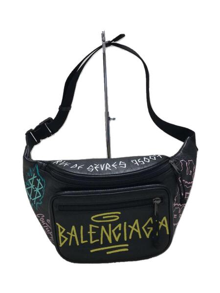 BALENCIAGA(バレンシアガ) / バッグ/羊革/黒/ペイント柄/グラフィティ 