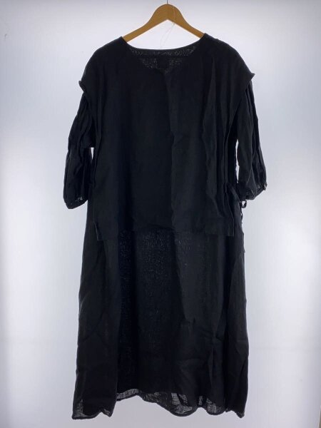 Gauze#(ガーゼ) / 7分袖ワンピース/FREE/リネン/BLK | 古着の販売