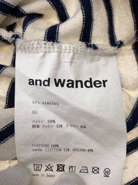 and wander(アンドワンダー) / STRIPE POCKET H/S Tシャツ/XL/コットン