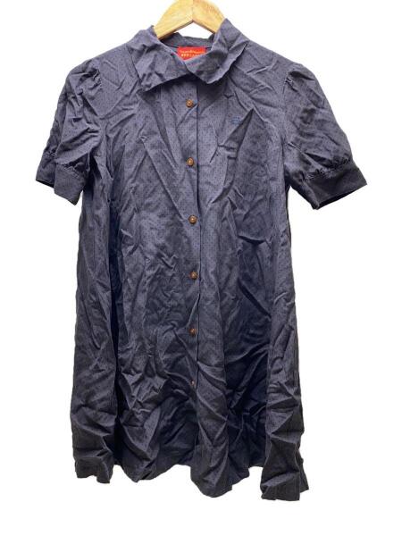 Vivienne Westwood RED LABEL◇半袖ブラウス/M/コットン/GRY/16-12