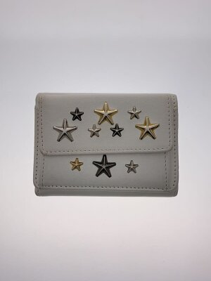 JIMMY CHOO / 2つ折り財布/レザー/BLK/無地/レディース/MARLIEGRZ JIMMY CHOO(ジミーチュウ) / 2つ折り財布/レザー/BLK/無地/レディース