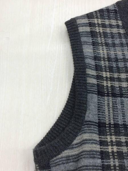 Altea(アルテア) / ニットベスト(薄手)/XS/ウール/GRY/チェック | 古着 