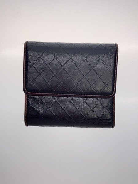 CHANEL(シャネル) / 3つ折り財布/レザー/BLK/レディース | 中古品の 