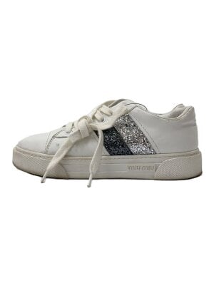 小さいサイズ 34❤️ miu miu ローカット スニーカー 黒 本革 レザー MIU MIU(ミュウミュウ) / ローカットスニーカー/381/2/WHT