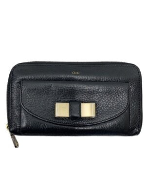 Chloe / チャーム付き/アルファベット/ラウンドファスナー/ダブルジップ/長財布/BLK/レディース Chloe(クロエ) / チャーム付き/アルファベット/ラウンドファスナー