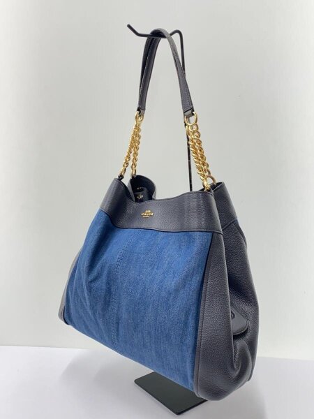 COACH(コーチ) / トートバッグ_ブルー/キャンバス/IDG/無地 | 中古品の 