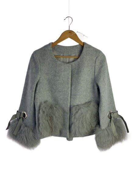 極美品】FENNEL フォックスファーポケットショートコート グレー 