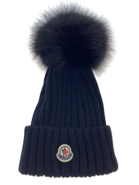 MONCLER(モンクレール) / ファーニットキャップ/--/ウール/BLK/無地