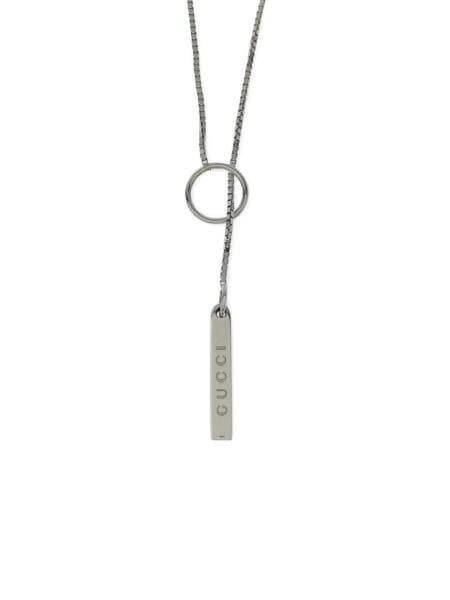 GUCCI(グッチ) / ラリアットネックレス/ホワイトゴールド/金/トップ有 