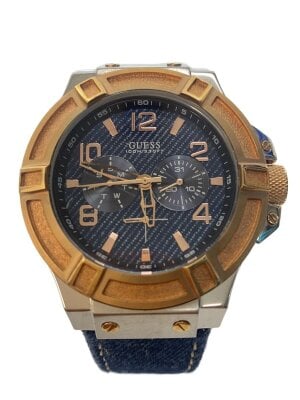 GUESS(ゲス) / クォーツ腕時計/アナログ/ラバー/NVY/NVY/w1049g2