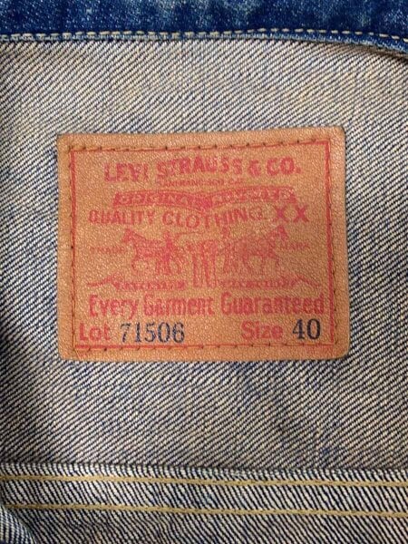 Levi's(リーバイス) / 1st復刻/95年製/Gジャン/40/コットン/IDG/無地