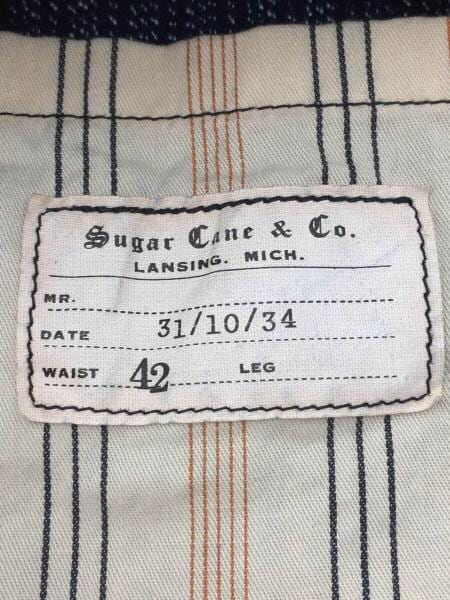 sugar cane インディゴ ベスト SC13421 ウール50コットン50