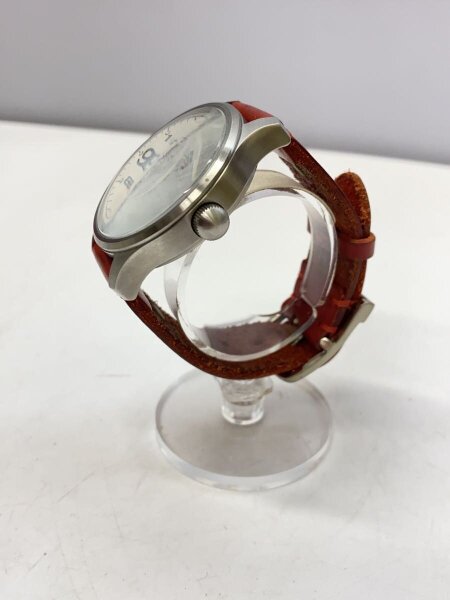 IL BISONTE(イルビゾンテ) / クォーツ腕時計/アナログ/レザー/WHT/RED