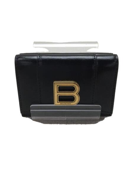 BALENCIAGA(バレンシアガ) / 3つ折り財布/レザー/ブラック/HOUR MEDIUM 