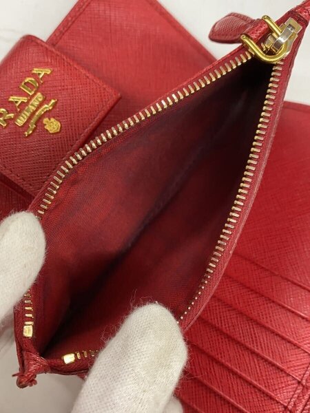 PRADA(プラダ) / 2つ折り財布/牛革/RED/無地/レディース/1ML005