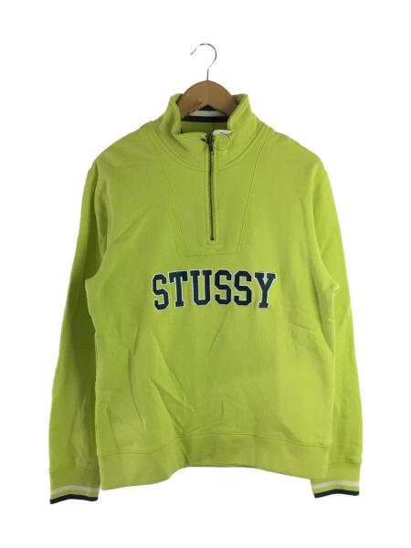 STUSSY(ステューシー) / ハーフジップスウェット/M/グリーン/汚れ使用 