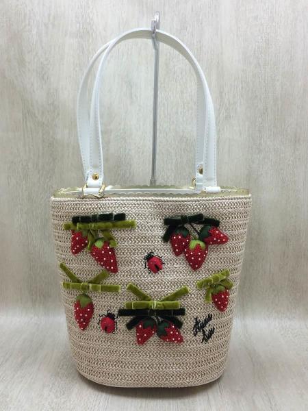 ANNA SUI(アナスイ) / 刺繍カゴバッグ/--/CRM/イチゴ/テントウムシ 