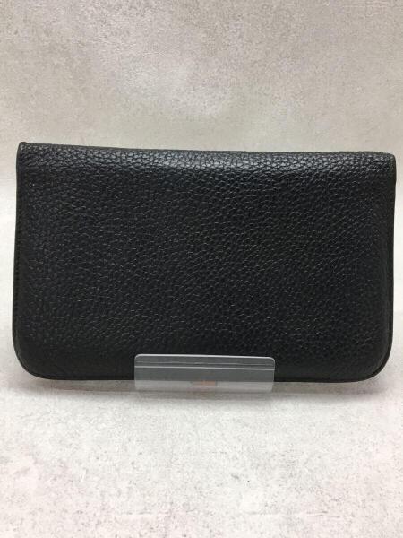 HERMES(エルメス) / 長財布/レザー/BLK/ドゴンロングGM/裏地オレンジ 