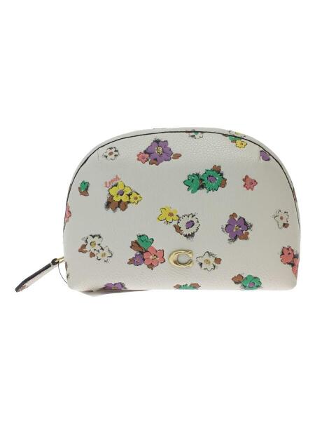 COACH(コーチ) / ポーチ/レザー/CRM/花柄/C3822/プペルレザー | 中古品 