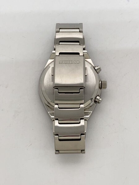 SEIKO(セイコー) / ソーラー腕時計/アナログ/ステンレス/BLK/SLV/V195