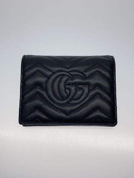 GUCCI(グッチ) / 2つ折り財布_GGマーモント_キルティング/レザー/BLK 