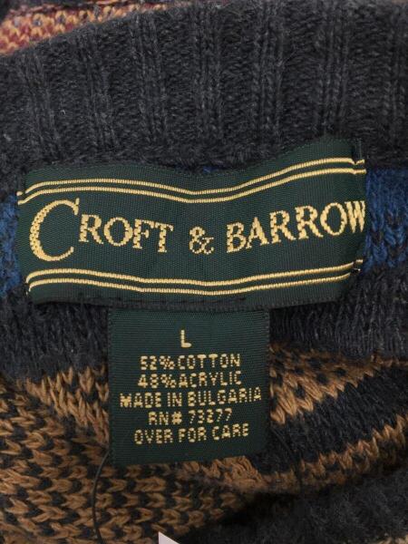 Croft barrow / 90s/3Dニット/M/コットン/マルチカラー Croft barrow(クラフトアンドバロー) / 90s/3Dニットセーター/L