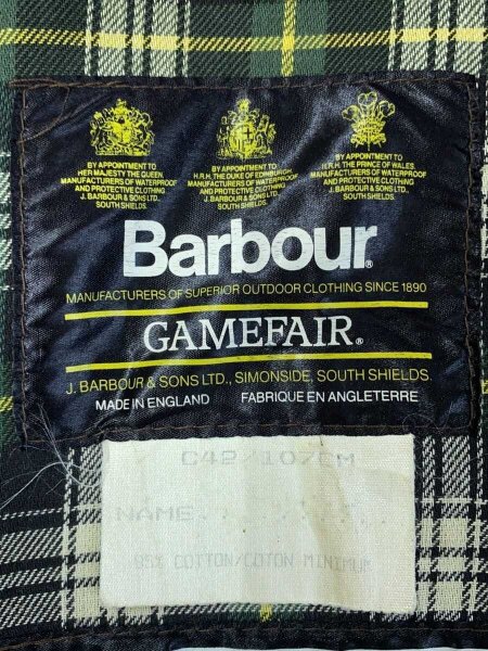 Barbour(バブアー) / 80s/GAMEFAIR/オイルドジャケット/C42/コットン