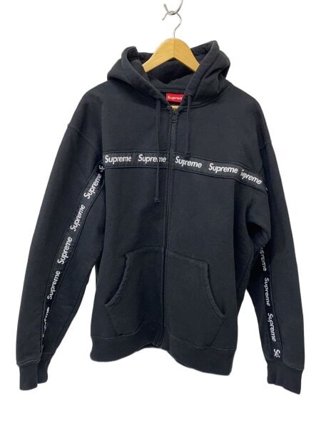 Supreme(シュプリーム) / ジップパーカー/L/コットン/BLK/19AW/TEXT 