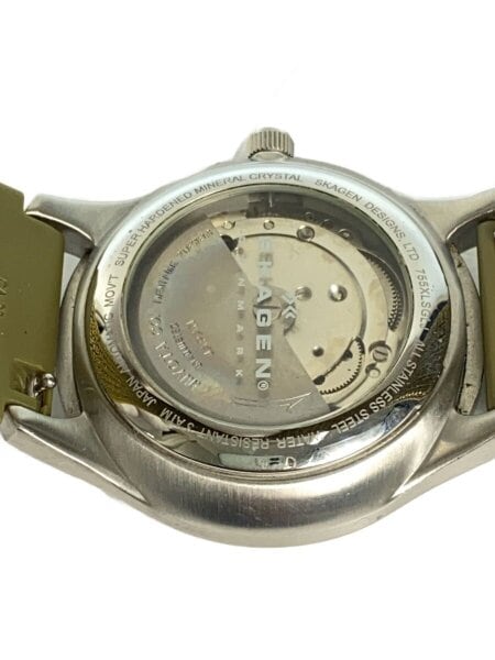 SKAGEN(スカーゲン) / automatic/自動巻腕時計/アナログ/WHT/GRN/SS 