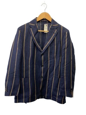 ラルディーニ LARDINI (S) ウールテーラードジャケット ストライプ LARDINI(ラルディーニ) / テーラードジャケット/44/コットン/BEG
