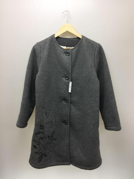 ScoLar(スカラー) / コート/ノーカラー/刺繍/M/ポリエステル ScoLar(スカラー) / コート/ノーカラー/刺繍/M/ポリエステル