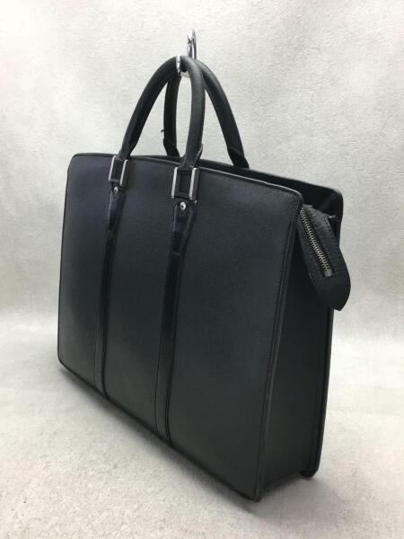 LOUIS VUITTON◇ポルト・ドキュマン・ロザン_タイガ_BLK/レザー/BLK 