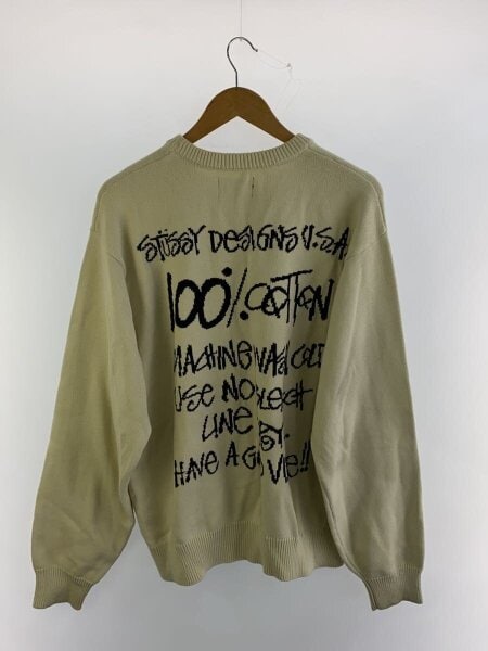 STUSSY / ニット・セーター(厚手)/XL/コットン/IVO/117140 STUSSY(ステューシー) / ニット・セーター(厚手)/XL/コットン/IVO