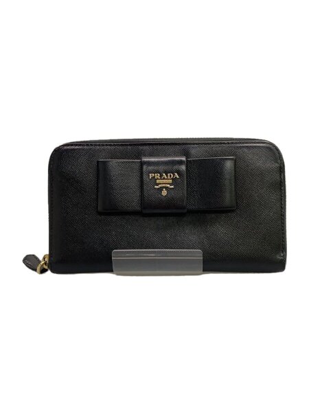 PRADA(プラダ) / 長財布/--/BLK/無地/レディース/サフィアーノ リボン 