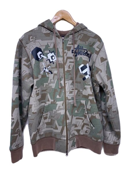 STUSSY(ステューシー) / ジップパーカー/M/コットン/KHK/カモフラ 