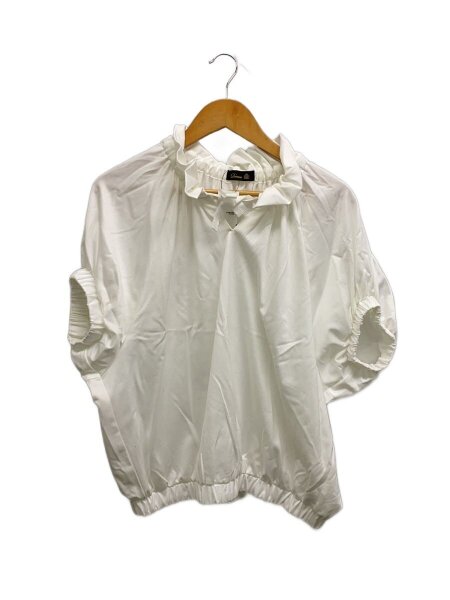 DRAWER / 半袖ブラウス/--/コットン/WHT/6517-299-0752 DRAWER◇半袖ブラウス/--/コットン/WHT/6517-299-0752 Drawer